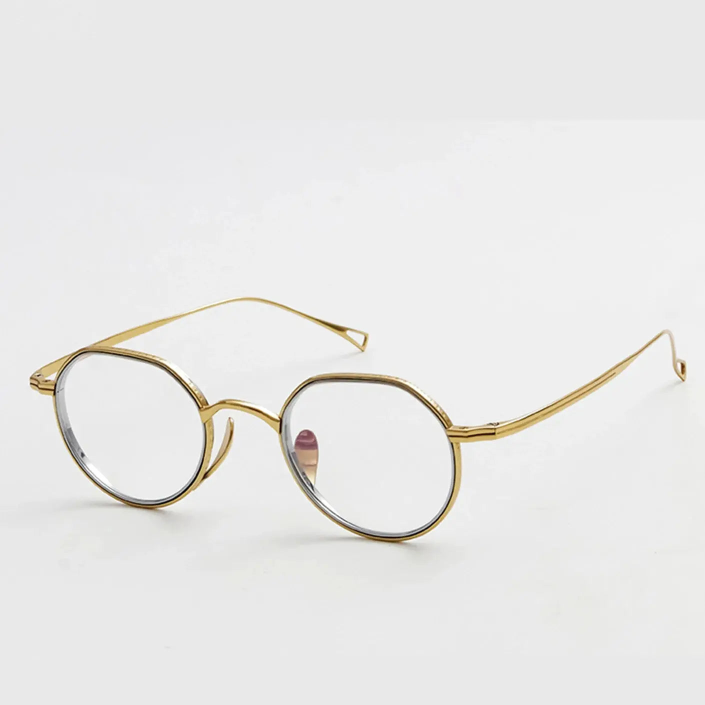 Women's Round Full Rim Titanium Flat Top Prescription Glasses 361221 — view 1 | Rx Spectacle
