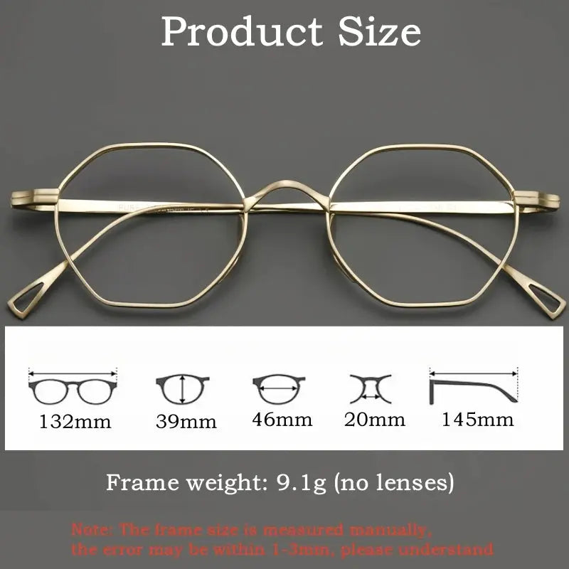 Women's Polygon Full Rim Titanium Prescription Glasses 20872 — view 2 | Rx Spectacle