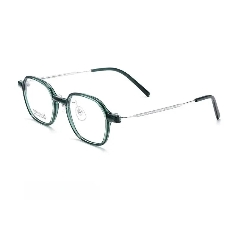 Unisex Polygon Full Rim Titanium Prescription Glasses Y16105 — view 6 | Rx Spectacle