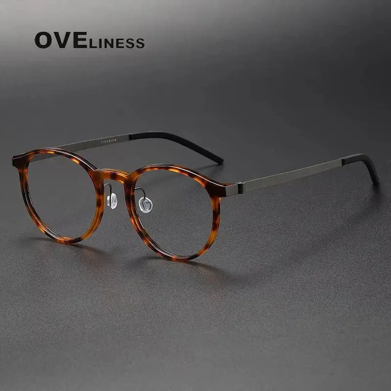 Unisex Round Full Rim Titanium Prescription Glasses 391836 — view 7 | Rx Spectacle