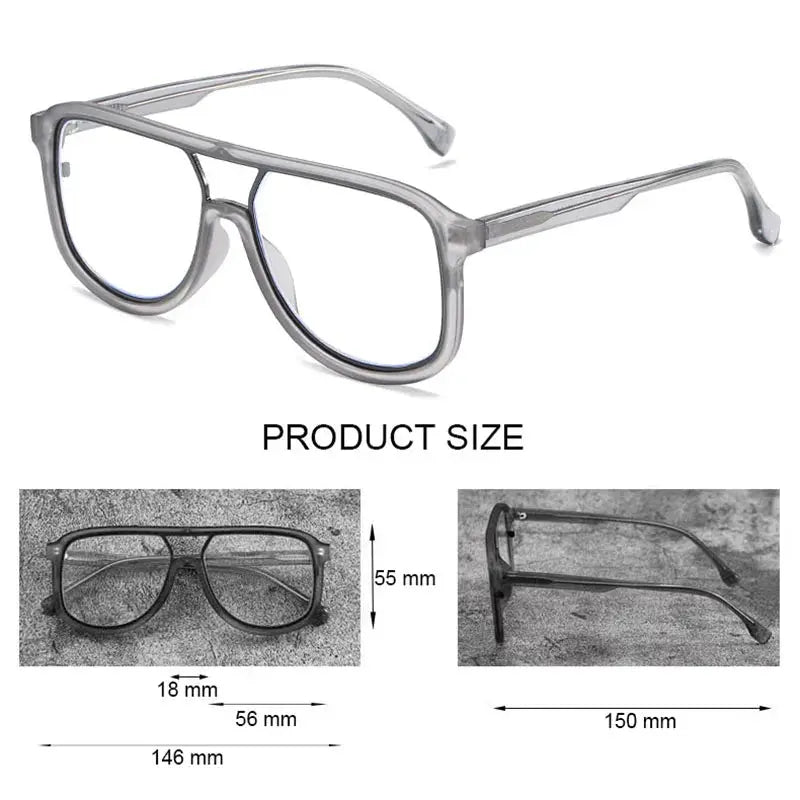 Unisex Square Full Rim Alloy Double Bridge Prescription Glasses 2230 — view 5 | Rx Spectacle