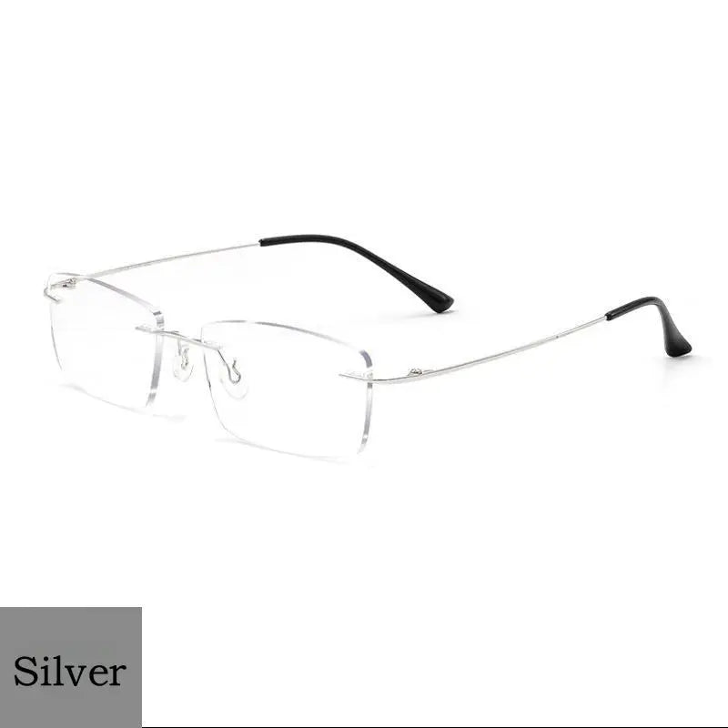 Unisex Square Rimless Alloy Reading Glasses 8171 — view 4 | Rx Spectacle