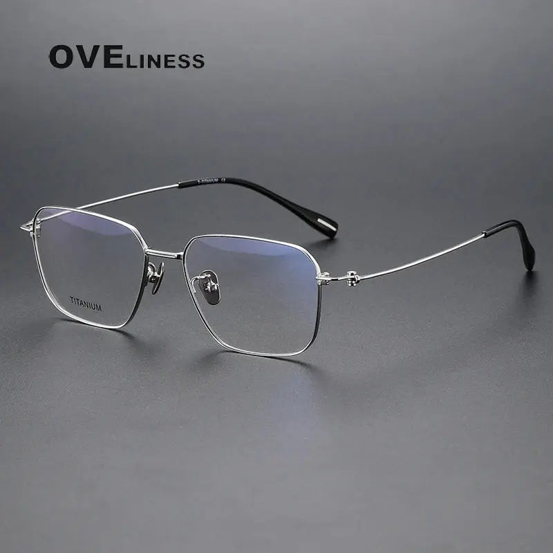 Men's Square Rimless Titanium Prescription Glasses 80914 — view 9 | Rx Spectacle