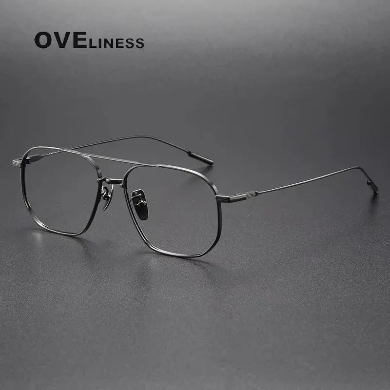 Women's Oval Full Rim Titanium Double Bridge Prescription Glasses 369133 — view 3 | Rx Spectacle