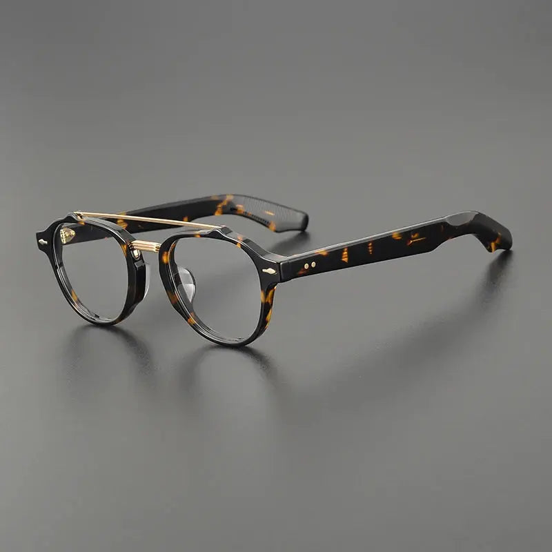 Unisex Round Full Rim Acetate Double Bridge Prescription Glasses 68rx — view 4 | Rx Spectacle