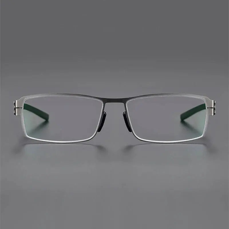Unisex Rectangular Full Rim Stainless Steel Prescription Glasses 5085 — view 3 | Rx Spectacle
