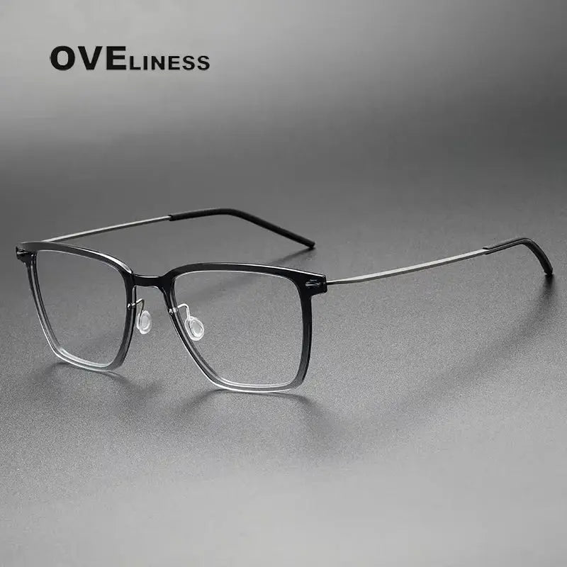 Women's Square Full Rim Titanium Prescription Glasses 16554 — view 4 | Rx Spectacle