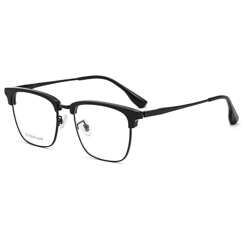 Men's Square Full Rim Titanium Prescription Glasses 8653cmh — view 3 | Rx Spectacle