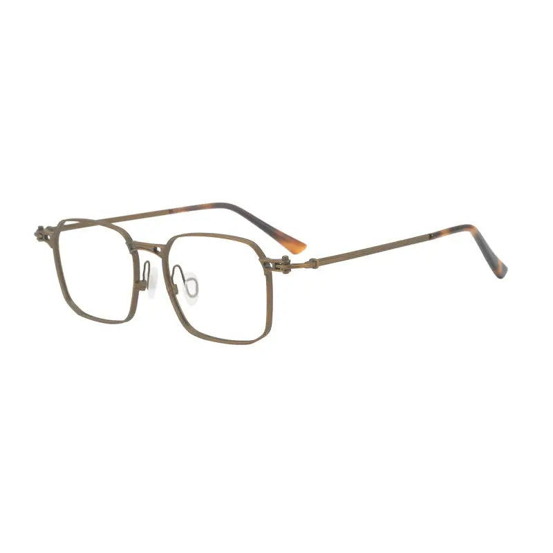 Unisex Square Full Rim Titanium Oversized Prescription Glasses 45892 — view 5 | Rx Spectacle