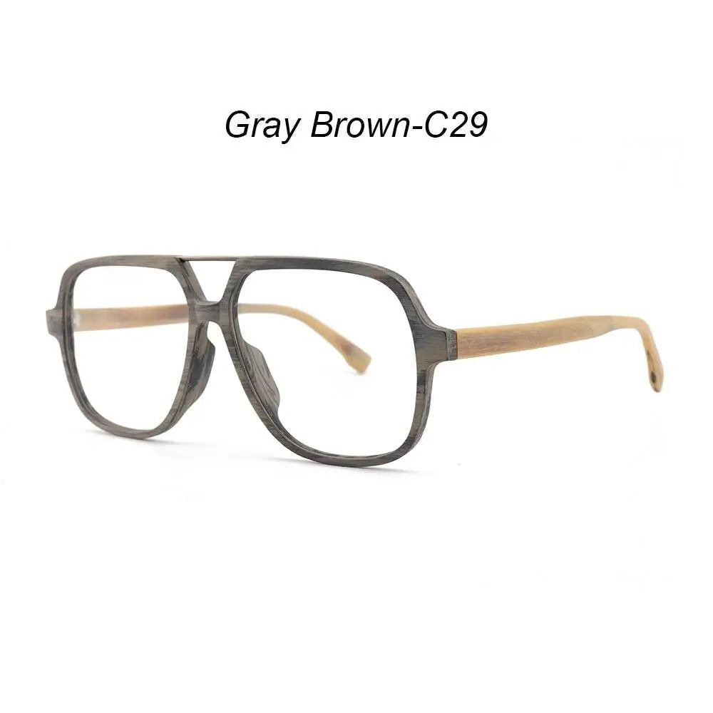 Men's Square Full Rim Alloy Double Bridge Oversized Prescription Glasses — view 6 | Rx Spectacle