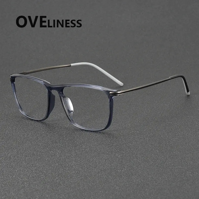 Unisex Square Full Rim Titanium Prescription Glasses 72349 — view 3 | Rx Spectacle