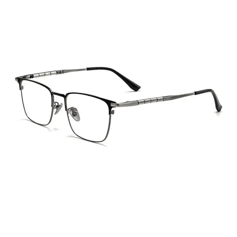 Unisex Square Full Rim Titanium Prescription Glasses 9009t — view 7 | Rx Spectacle