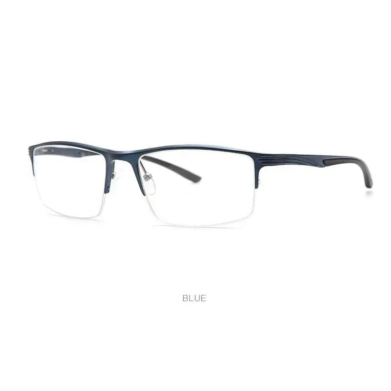 Men's Square Semi-Rimless Titanium Prescription Glasses 663 — view 4 | Rx Spectacle