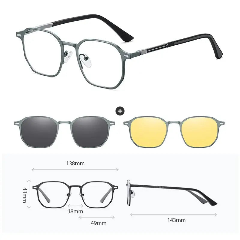 Women's Square Full Rim Titanium Prescription Glasses 414819 — view 10 | Rx Spectacle