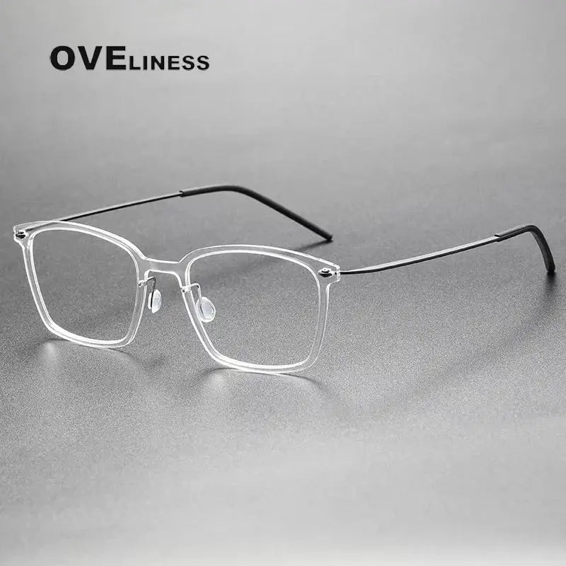 Unisex Square Full Rim Titanium Prescription Glasses 6536 — view 3 | Rx Spectacle