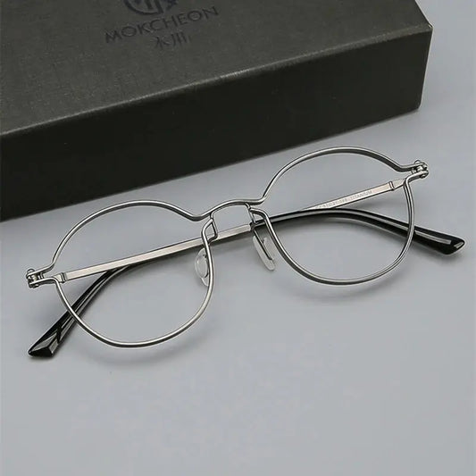 Unisex Oval Full Rim Titanium Prescription Glasses 395897 — view 1 | Rx Spectacle