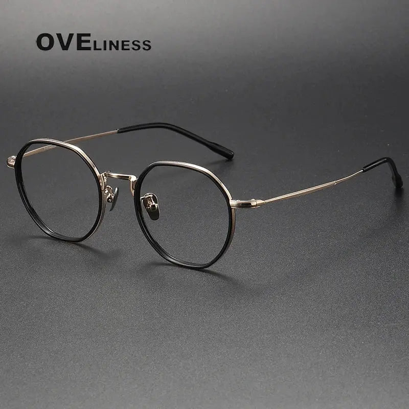 Women's Polygon Full Rim Titanium Prescription Glasses 85142 — view 6 | Rx Spectacle