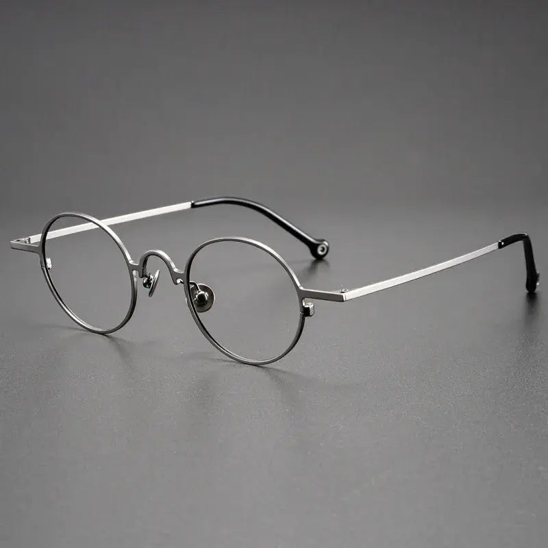 Unisex Round Full Rim Titanium Reading Glasses K080 — view 6 | Rx Spectacle