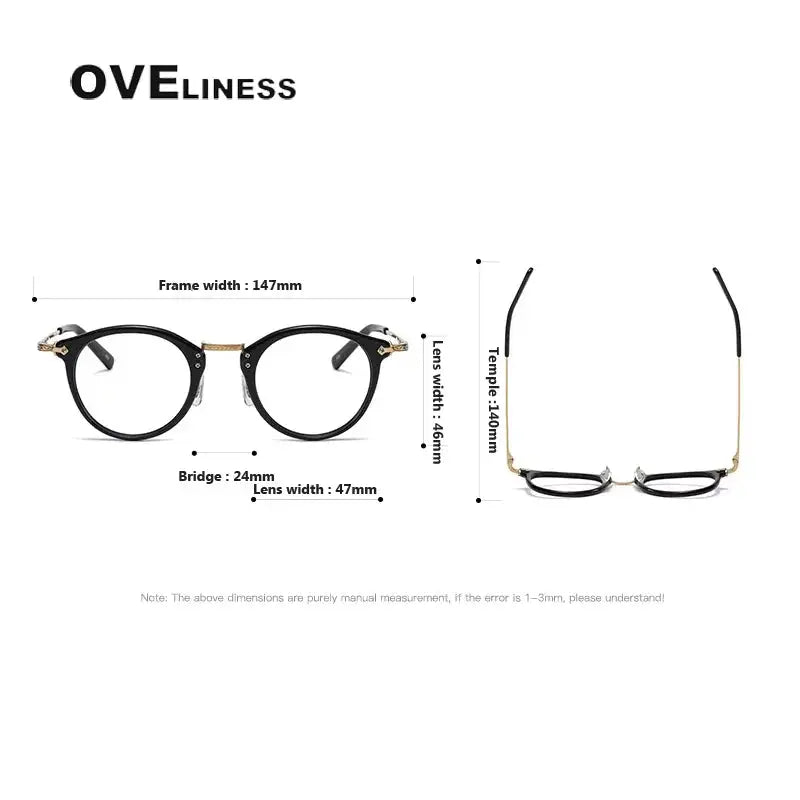 Unisex Oval Full Rim Titanium Prescription Glasses 614805 — view 2 | Rx Spectacle