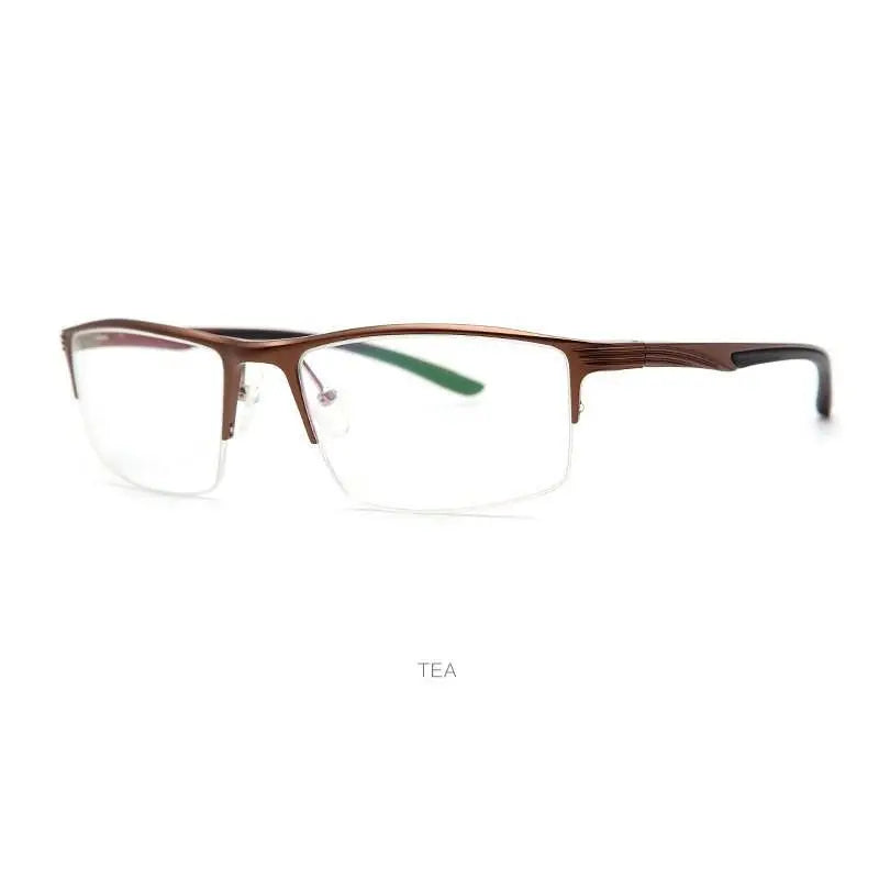 Men's Square Semi-Rimless Titanium Prescription Glasses 663 — view 2 | Rx Spectacle
