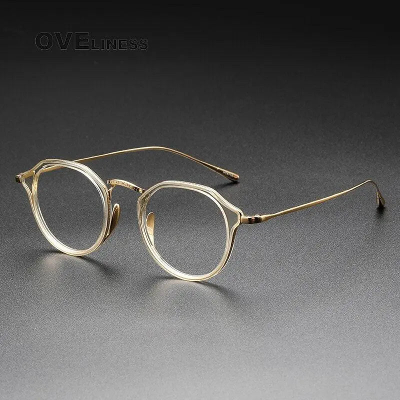 Unisex Square Full Rim Titanium Oversized Prescription Glasses 1113 — view 3 | Rx Spectacle