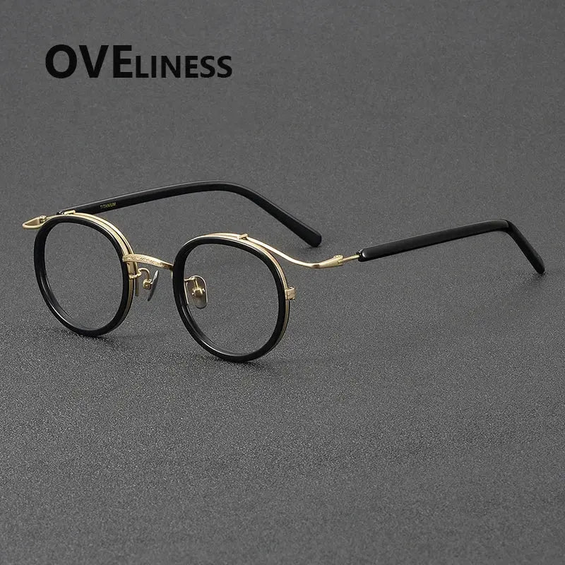 Unisex Round Full Rim Titanium Prescription Glasses 72526 — view 3 | Rx Spectacle