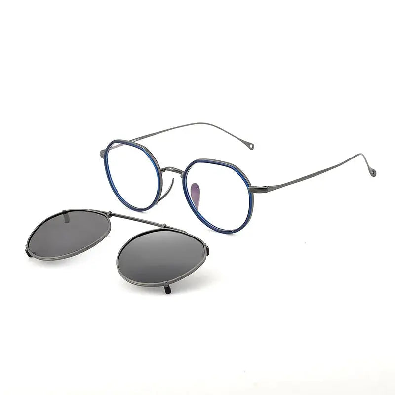 Women's Oval Full Rim Titanium Clip-On Prescription Glasses 27310 — view 4 | Rx Spectacle