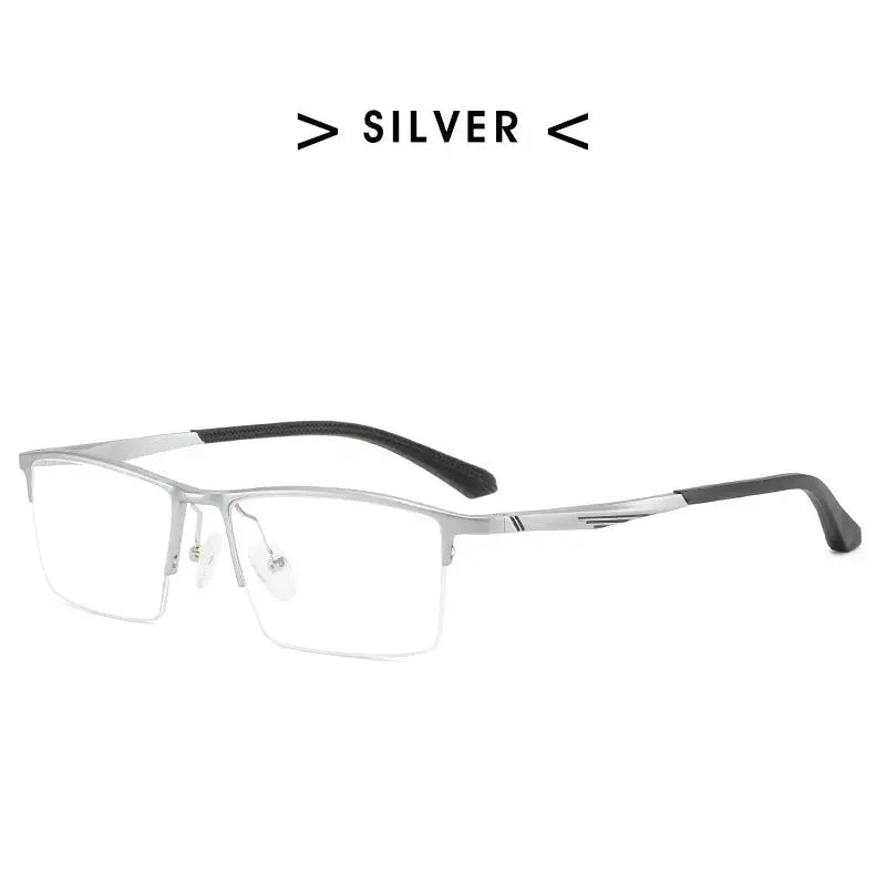 Women's Rectangular Semi-Rimless Titanium Prescription Glasses 900100 — view 4 | Rx Spectacle