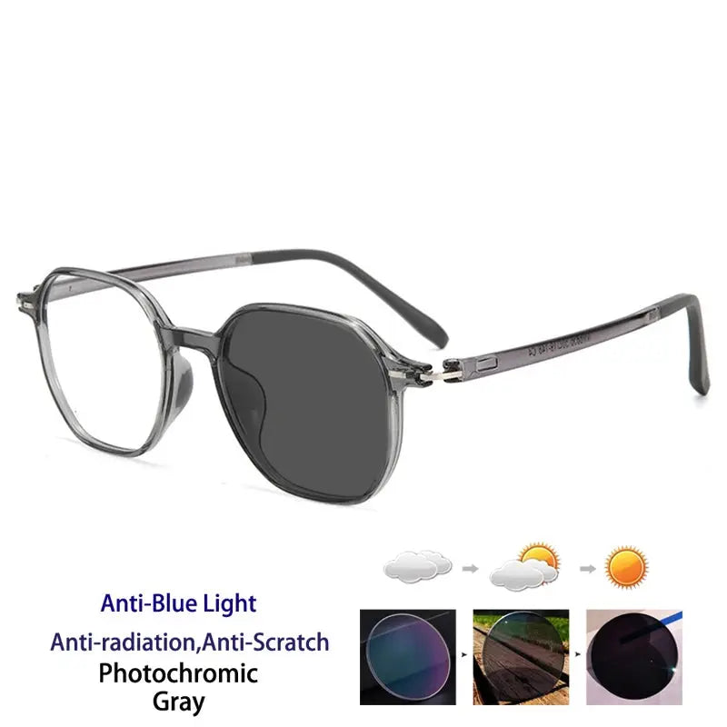 Unisex Polygon Full Rim TR90 Prescription Glasses 256856 — view 8 | Rx Spectacle