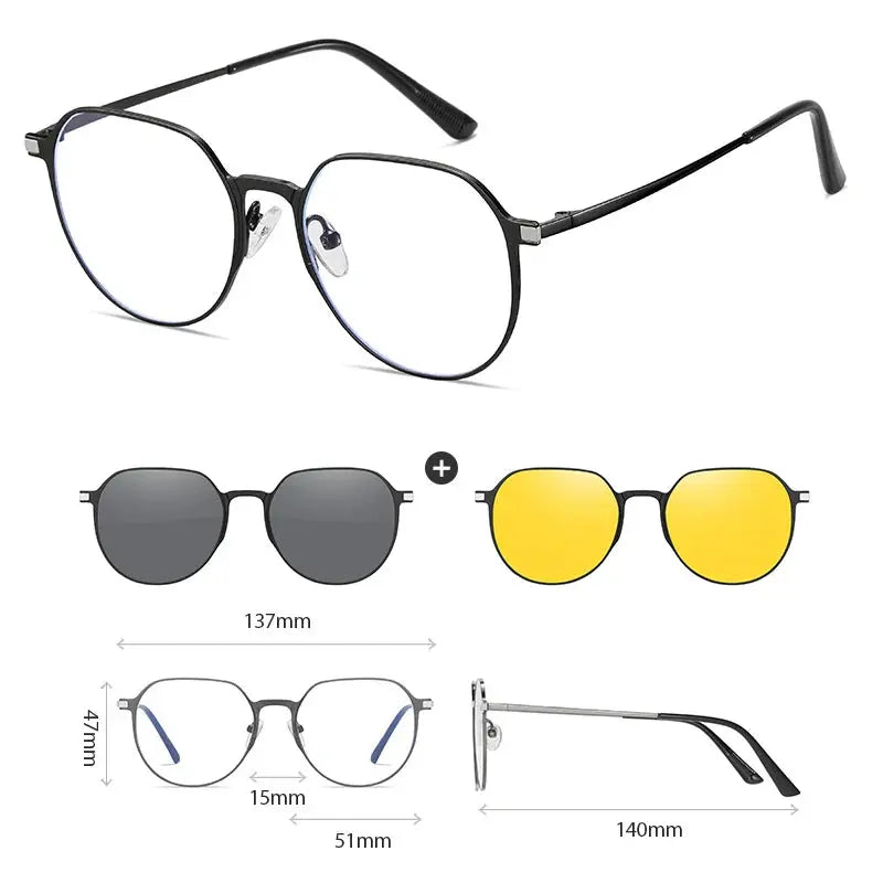 Women's Square Full Rim Titanium Prescription Glasses 414819 — view 23 | Rx Spectacle