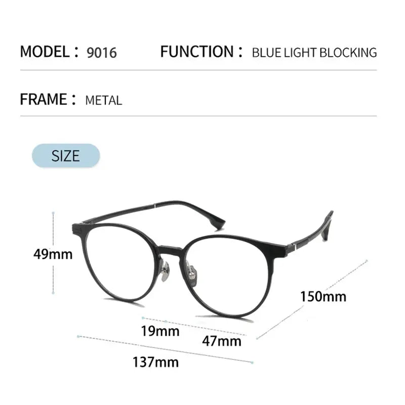 Unisex Round Full Rim TR90 Clip-On Prescription Glasses 9016 — view 3 | Rx Spectacle
