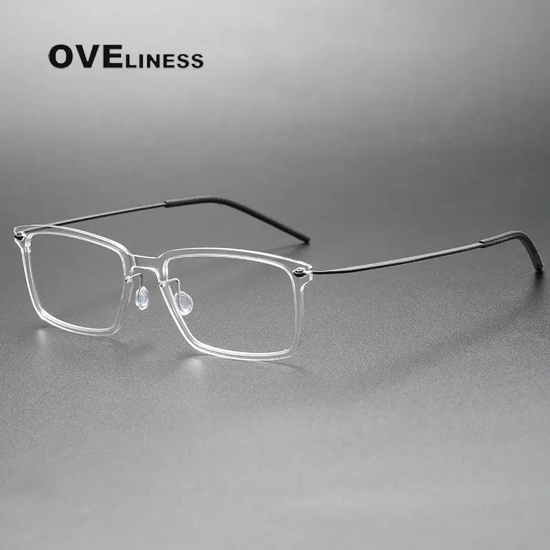Unisex Square Full Rim Titanium Prescription Glasses 396528 — view 6 | Rx Spectacle