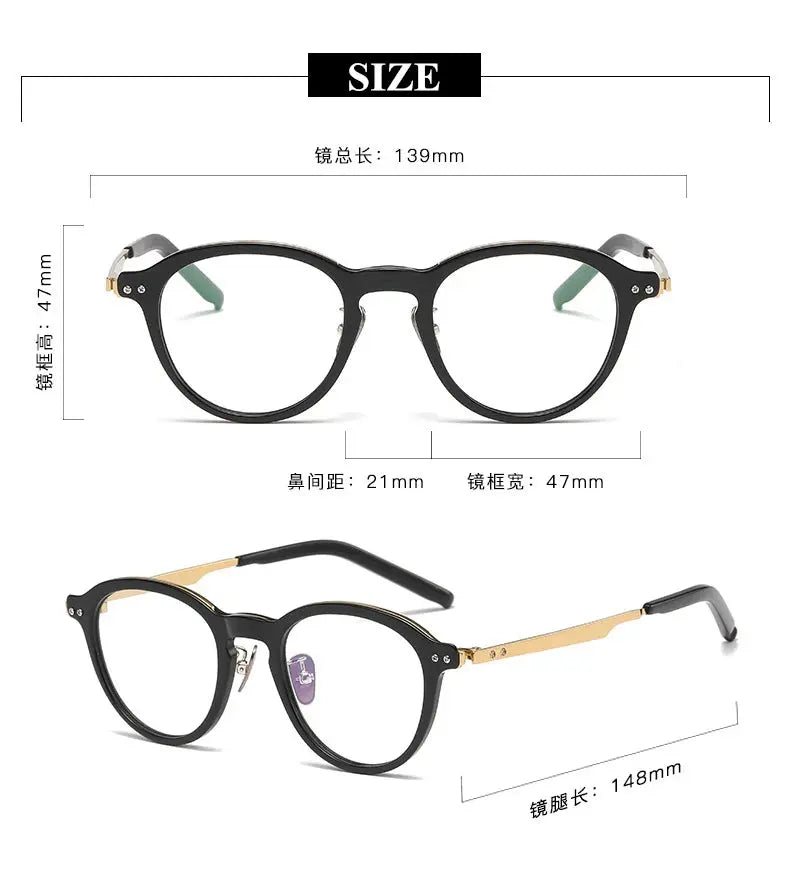 Unisex Round Full Rim Titanium Prescription Glasses 94113 — view 2 | Rx Spectacle