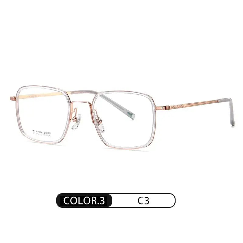 Women's Square Full Rim Titanium Prescription Glasses 72326 — view 3 | Rx Spectacle