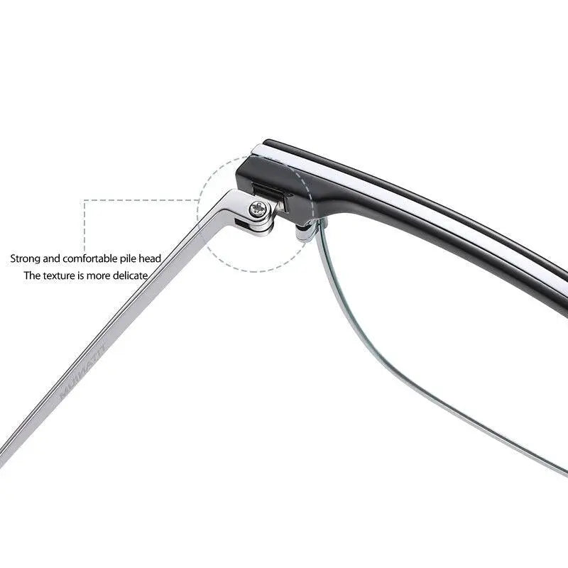Men's Square Full Rim Titanium Prescription Glasses St6203 — view 9 | Rx Spectacle