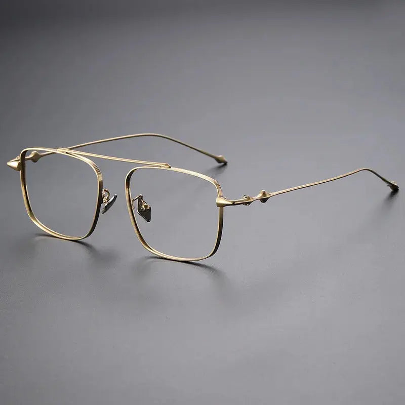 Men's Square Full Rim Titanium Oversized Prescription Glasses 31910 — view 4 | Rx Spectacle