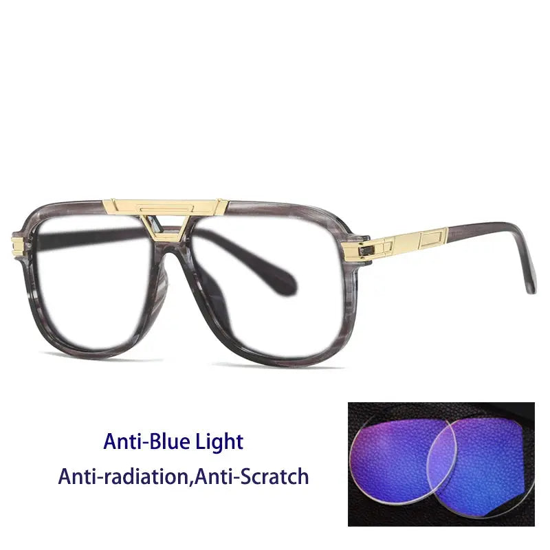 Men's Square Full Rim Double Bridge Prescription Glasses 271400 — view 7 | Rx Spectacle