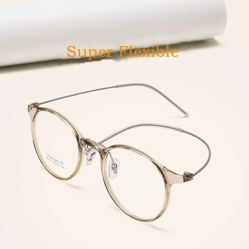 Unisex Round Full Rim Titanium Prescription Glasses M8062 — view 7 | Rx Spectacle