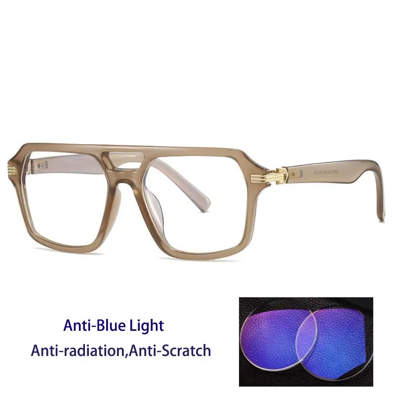 Unisex Square Full Rim TR90 Double Bridge Prescription Glasses 225900 — view 3 | Rx Spectacle