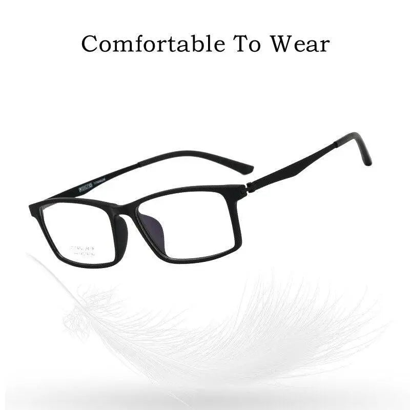 Unisex Square Full Rim Titanium Prescription Glasses 023094 — view 10 | Rx Spectacle