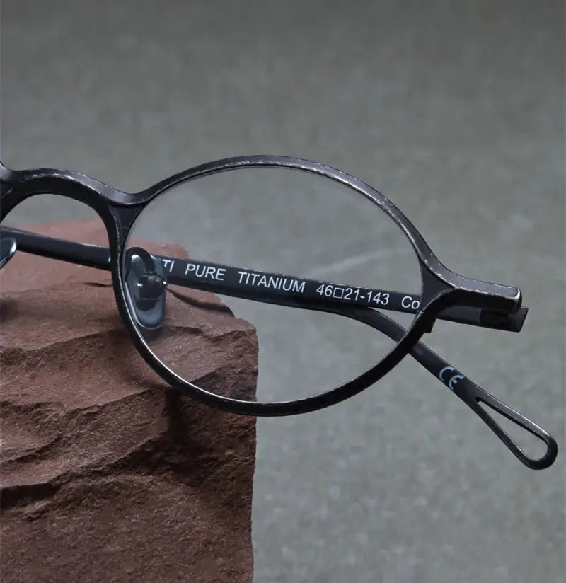 Unisex Oval Full Rim Titanium Prescription Glasses 1039 — view 2 | Rx Spectacle