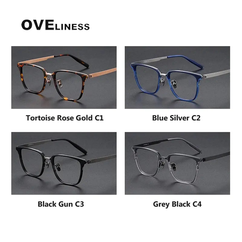 Unisex Square Full Rim Titanium Prescription Glasses 80978 — view 5 | Rx Spectacle