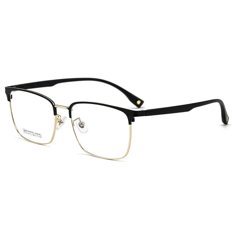 Men's Square Full Rim Titanium Oversized Prescription Glasses 91124 — view 1 | Rx Spectacle