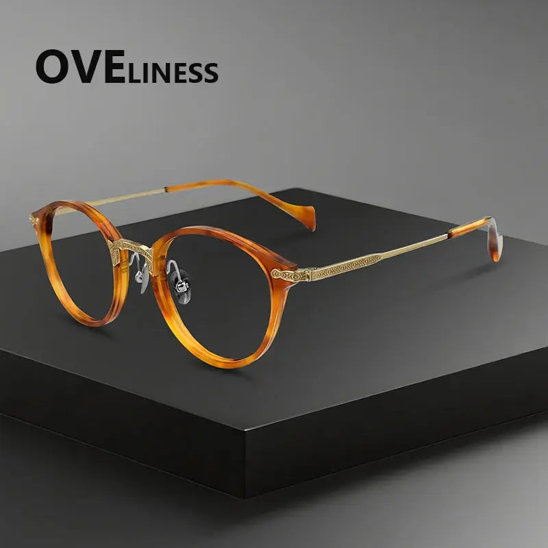 Women's Round Full Rim Titanium Prescription Glasses 926008 — view 4 | Rx Spectacle