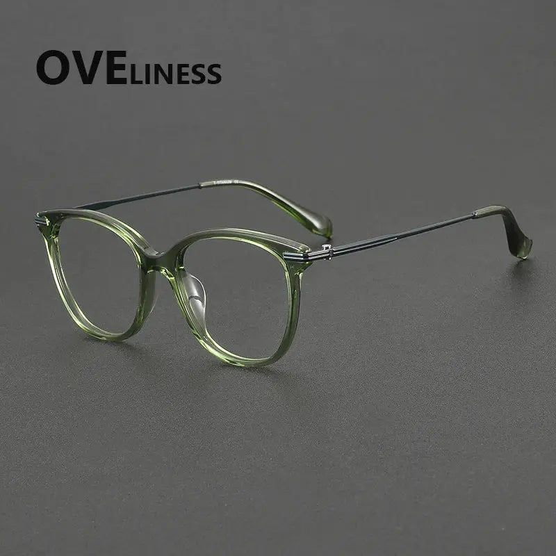 Women's Oval Full Rim Titanium Prescription Glasses 90005 — view 7 | Rx Spectacle