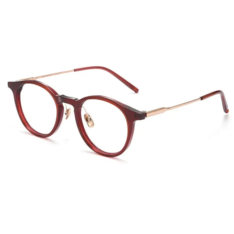 Unisex Round Full Rim Titanium Prescription Glasses 368111 — view 6 | Rx Spectacle