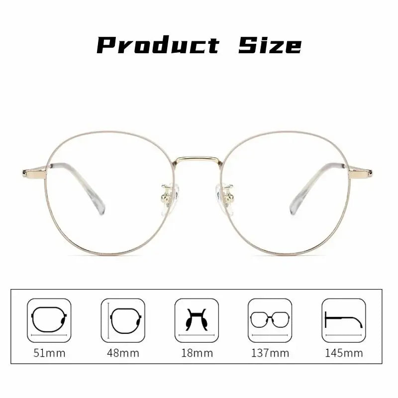Women's Round Full Rim Titanium Prescription Glasses 88002 — view 2 | Rx Spectacle