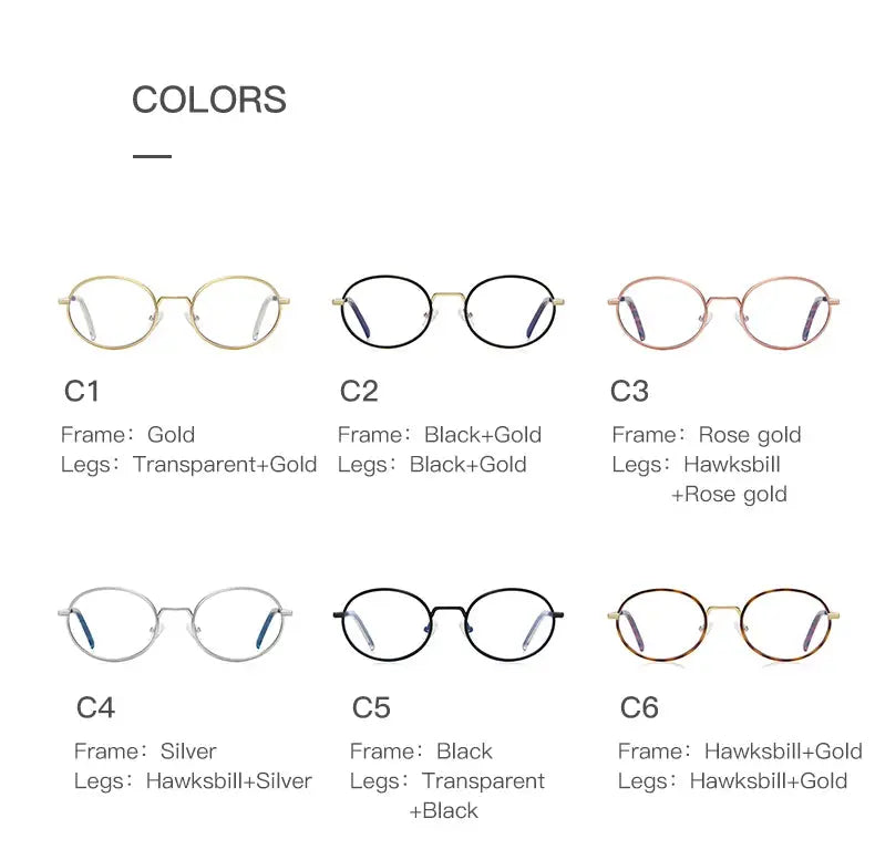 Women's Round Full Rim Alloy Prescription Glasses 3058 — view 6 | Rx Spectacle