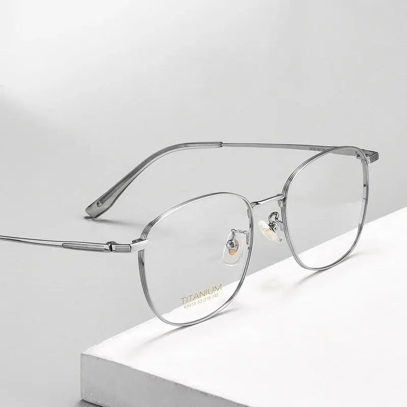 Women's Square Full Rim Titanium Prescription Glasses 5013 — view 2 | Rx Spectacle