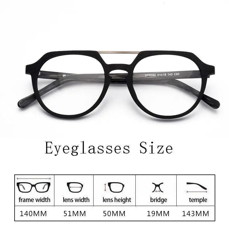 Men's Oval Full Rim Double Bridge Prescription Glasses Spr092 — view 6 | Rx Spectacle